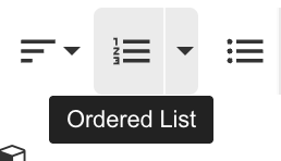 An icon for ordered lists. Each entry in the list begins with a number.